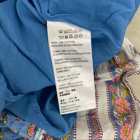 Anthropologie Cleobella India Midi Dress Blue Cotton Floral Size Small - Picture 9 of 11